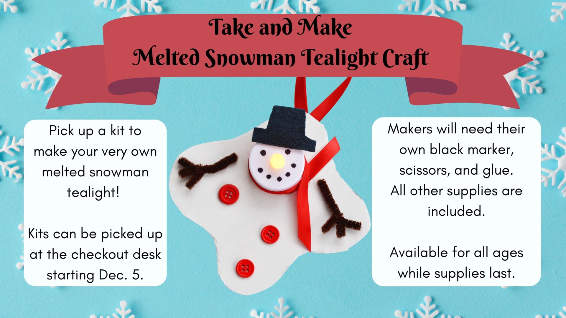 Take and Make Melted Snowman Tealight Craft