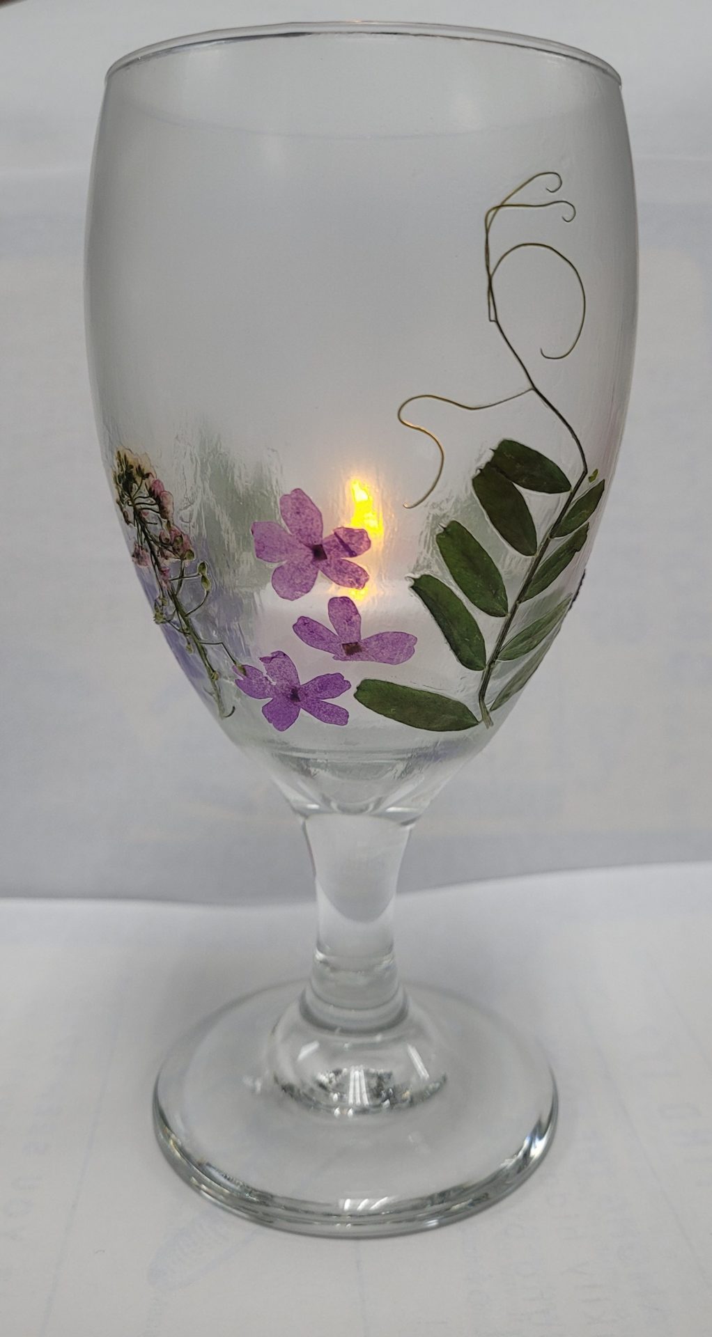 Pinterest Craft Club Pressed Flower Tealight Holders