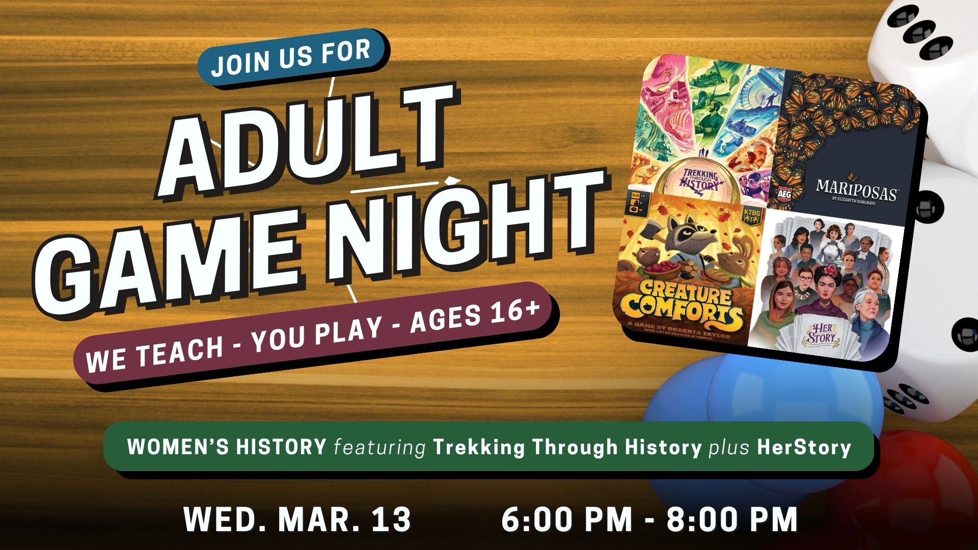 ADULT GAME NIGHT (ONE WEEK EARLY) 