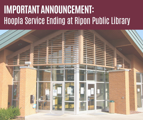 Hoopla Service Ending at Ripon Public Library