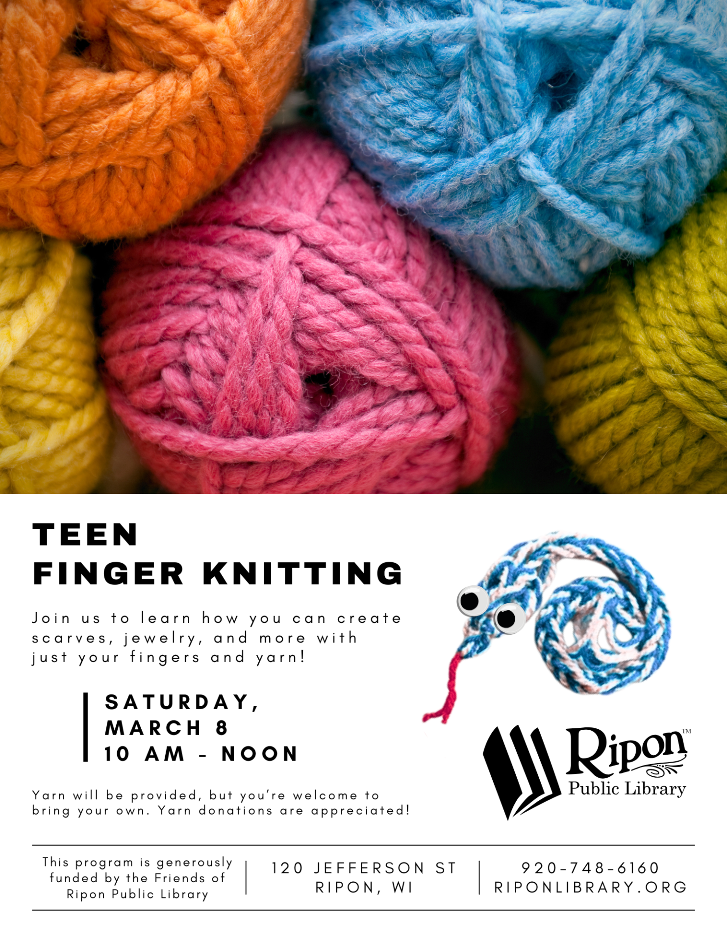 TEENS: Finger Knitting 