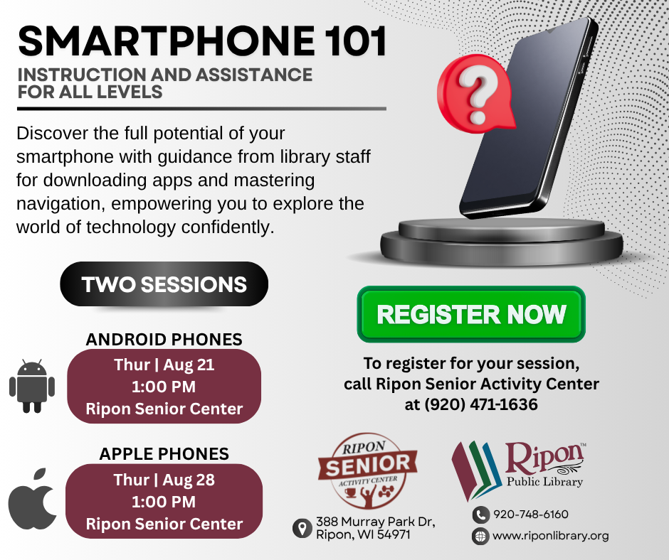 Smartphone 101 at Ripon Senior Activity Center 