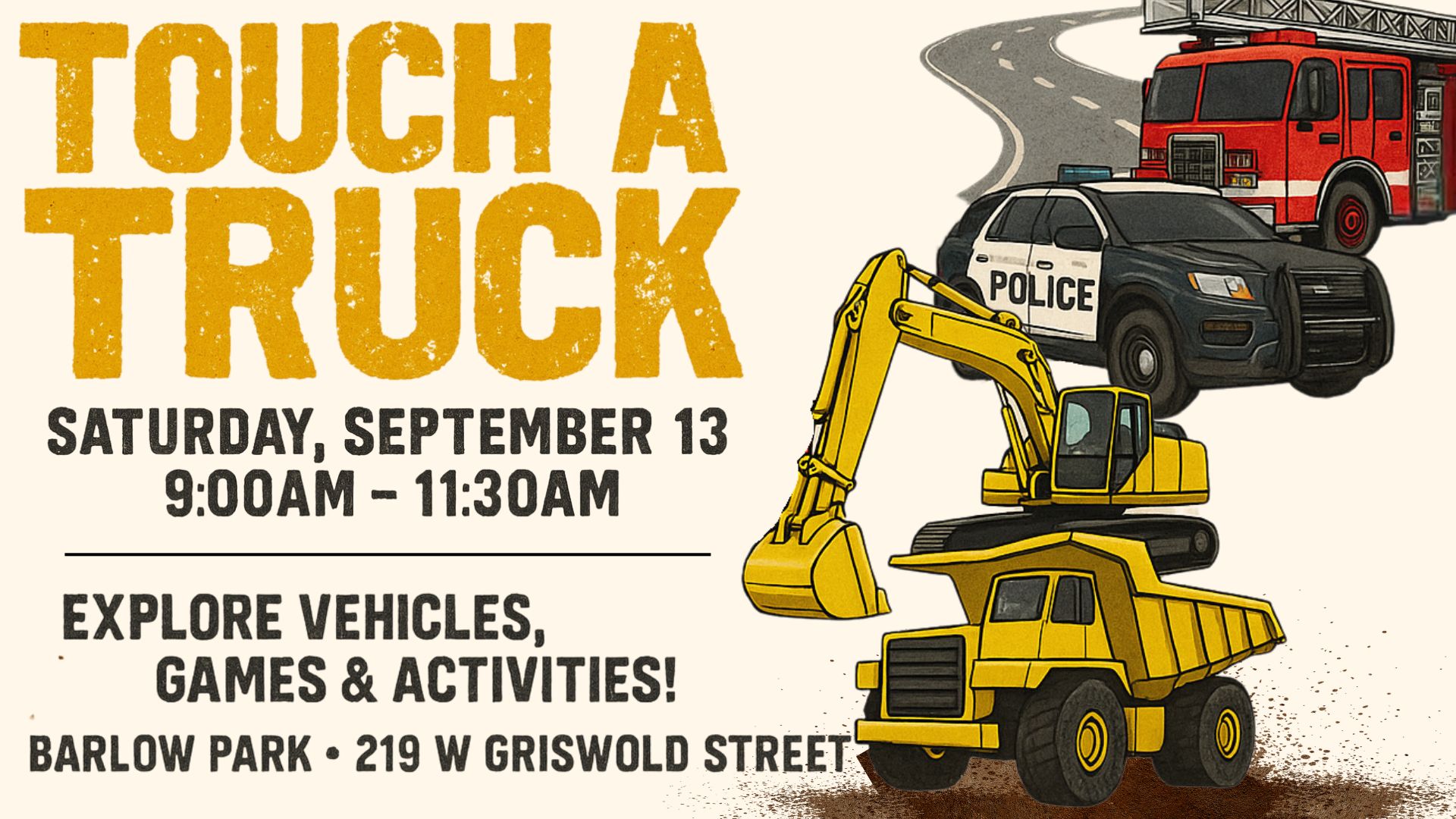 TOUCH A TRUCK, by RIPON PD and PARKS & REC @ BARLOW PARK