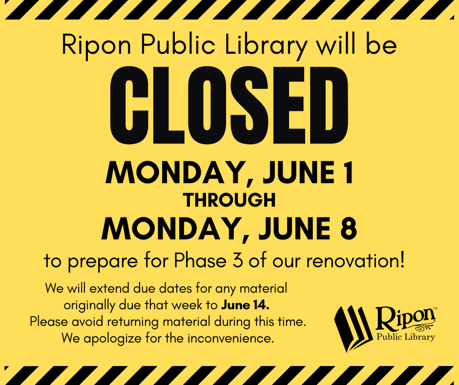 Library Closed June 1-8